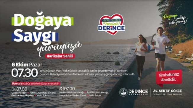 Derince'de Doğaya saygı yürüyüşü ve temiz çevre etkinliği